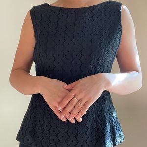 Kate spade peplum eyelet top